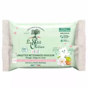 Lingettes Bébé Nettoyantes Douceur Amande Douce & Olive,